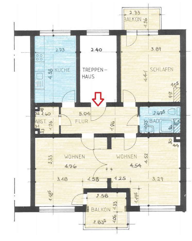 3-Zimmer-Wohnung in Hildesheim — Braunschweigerstr.