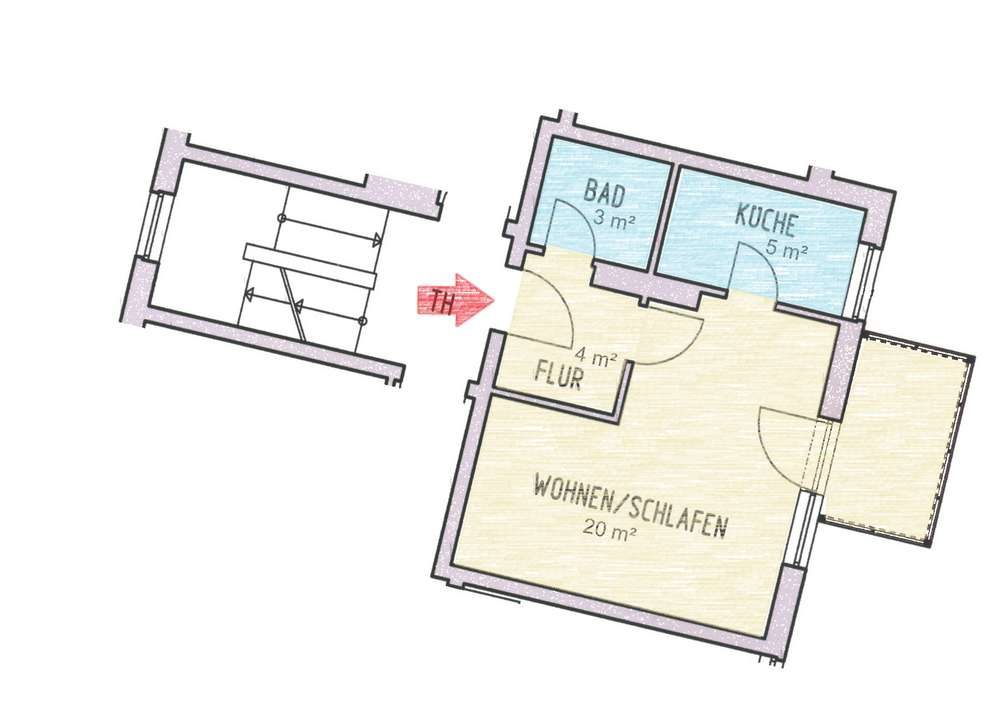 2-Zimmer-Wohnung in Hildesheim — Wollenweberstraße